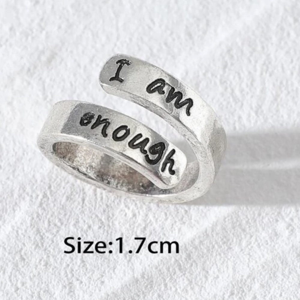 NWT!!  NEW👑💋I AM ENOUGH Silver Twist Ring💋👑